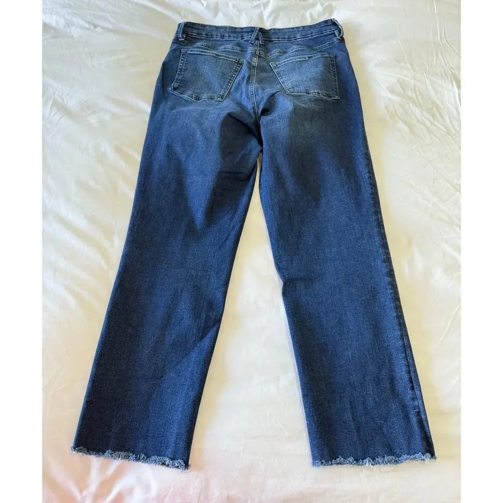 Good American | SZ 14-18 | Blue Straight Cropped High Rise Jeans | GCLBAF478T - Picture 2 of 9